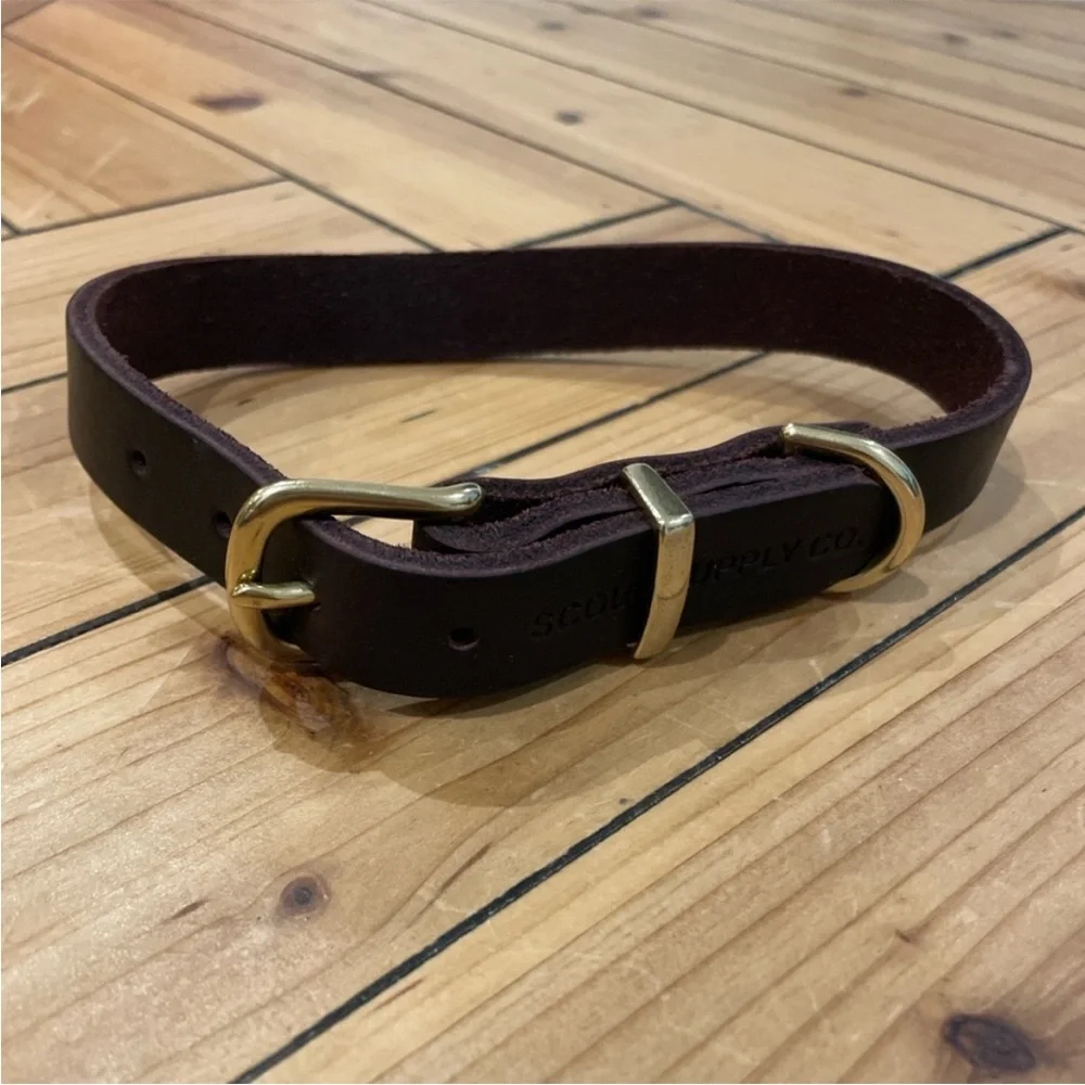 Scout Supply Classic Leather Dog Collar Heavy Duty size L.